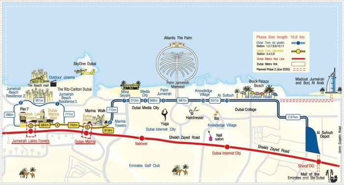 Mapa tramwaje Dubaj