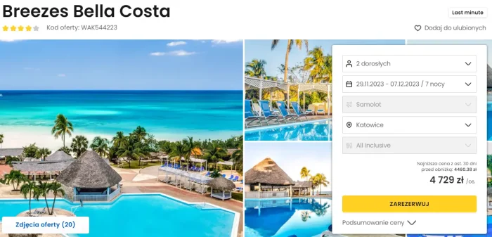 oferta hotelu Breezes Bella Costa na Kubie ceny