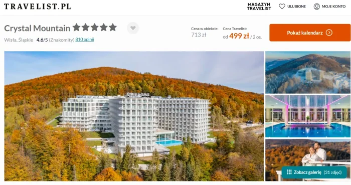 Oferta hotelu Crystal Mountain w Wiśle ceny