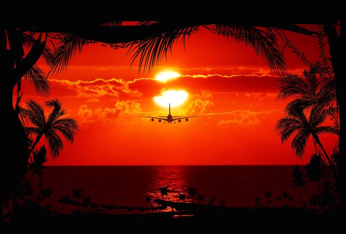 samolot-zachód-słońca