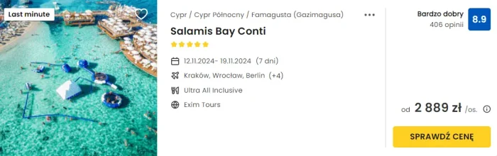 oferta hotelu Salamis Bay Conti na Cyprze ceny