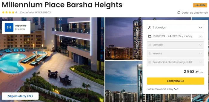 oferta hotelu Millennium Place Barsha Heights ceny