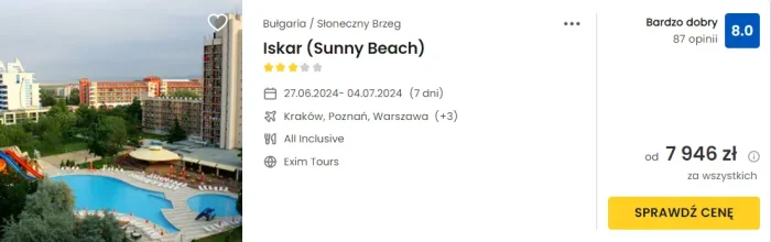 oferta hotelu Iskar w Bułgarii ceny