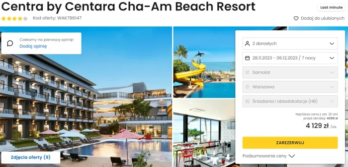 oferta hotelu Centra by Centara Cha-Am Beach ceny