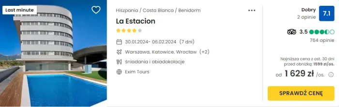 oferta hotelu La Estacion na Costa Blanca w Hiszpanii ceny
