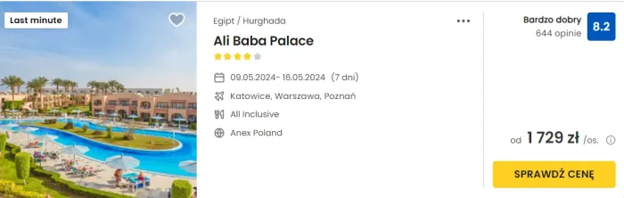 oferta hotelu Ali Baba Palace w Hurghadzie ceny
