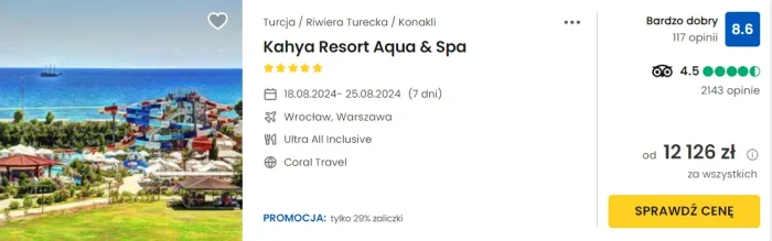 oferta hotelu Kahya Resort Aqua&Spa w Turcji ceny