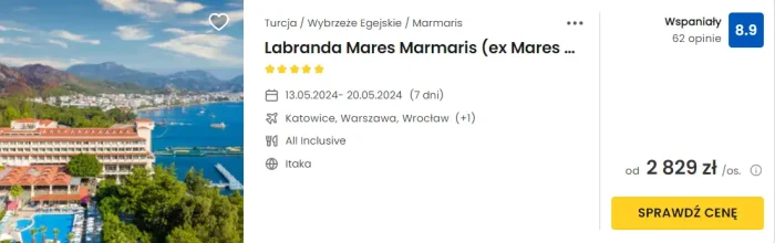 oferta hotelu Labranda Mares Marmaris w Turcji ceny