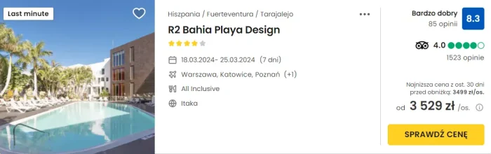oferta hotelu R2 Bahia Playa Design ceny