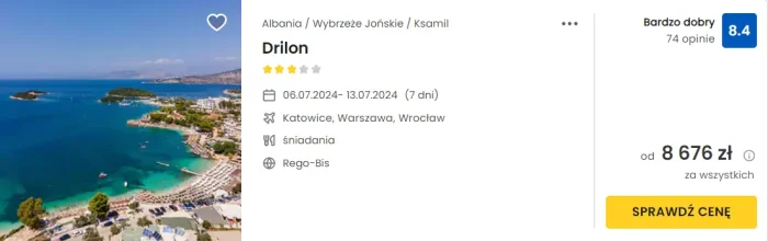 oferta hotelu Drilon w Albanii ceny