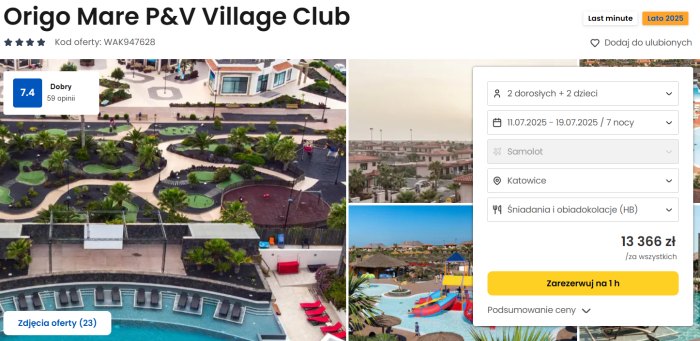 oferta hotelu Origo Mare P&V Village Club w Hiszpanii ceny