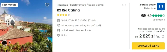 Oferta Hotelu R2 Rio Calma w Hiszpanii ceny