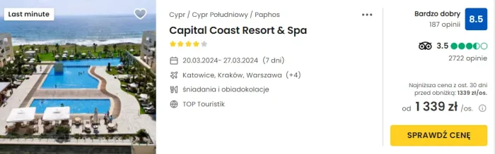 oferta hotelu Capital Coast Resort&Spa ceny