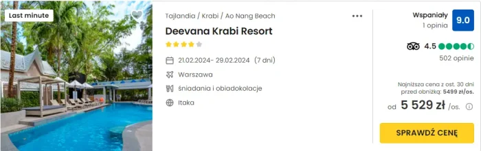 oferta hotelu Deevana Krabi Resort ceny