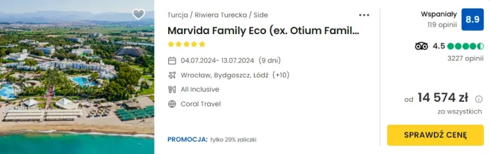 oferta hotelu Marvida Family Eco ceny