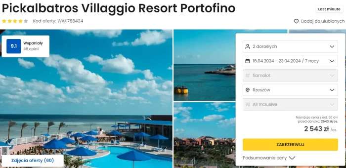 oferta hotelu Pickalbatros Villaggio Resort Portofino w Egipcie