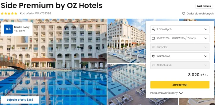 oferta hotelu Side Premium OZ Hotels ceny