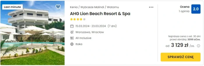 AHG Lion Beach Kenia oferta