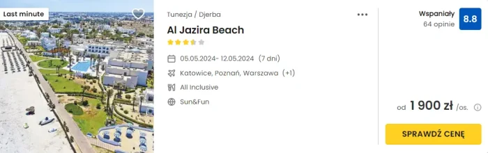 oferta hotelu AI Jazira Beach w Tunezji ceny
