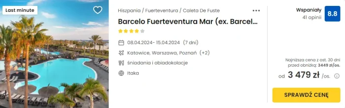 oferta hotelu Barcelo Fuertrventura Mar ceny