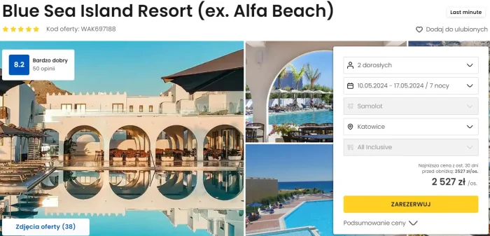 oferta hotelu Blue Sea Island Resort w Grecji ceny