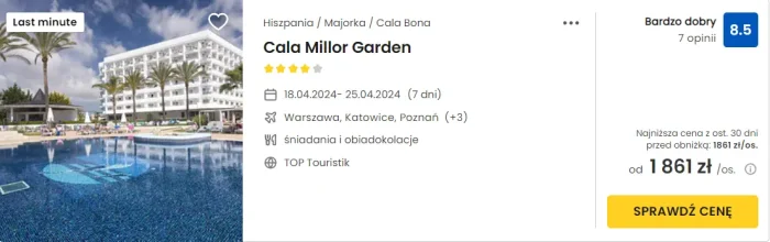 oferta hotelu Cala Millor Garden na Majorce ceny