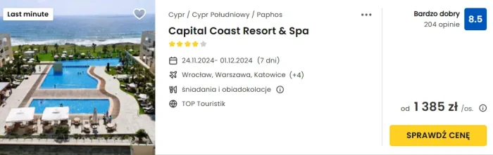 Hotel Capital Coast Resort & Spa na Cyprze - opinie i ceny