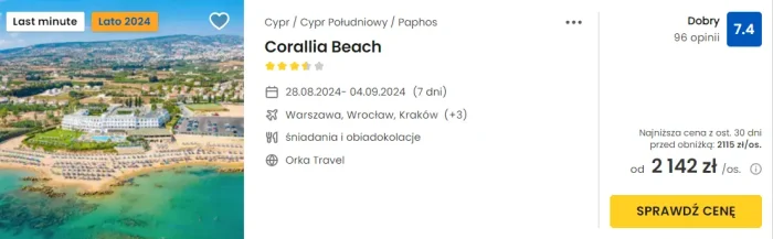 oferta hotelu Corallia Beach ceny