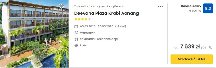 oferta hotelu Deevana Plaza Krabi Aonang w Tajlandii ceny