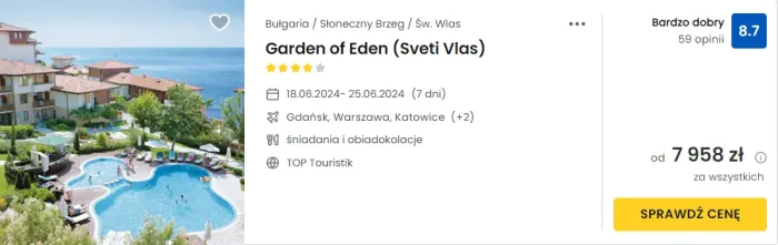 oferta hotelu Garden of Eden w Bułgarii ceny