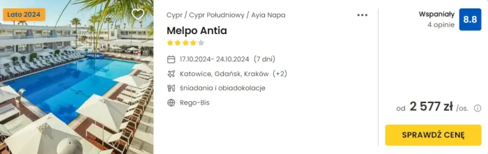 oferta hotelu Melpo Anita na Cyprze ceny