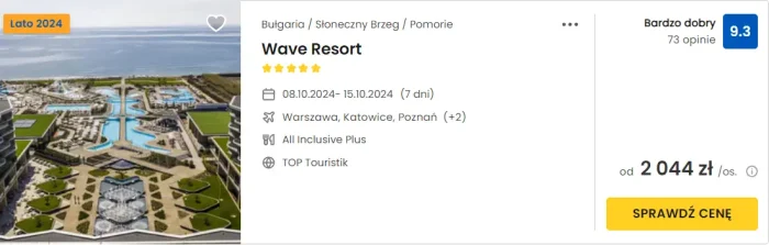 oferta hotelu Wave Resort w Bułgarii ceny