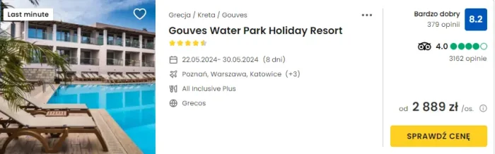 Oferta hotelu Gouves Water Park Holiday Resort na Krecie ceny