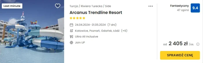 oferta hotelu Arcanus Trendline w Turcji