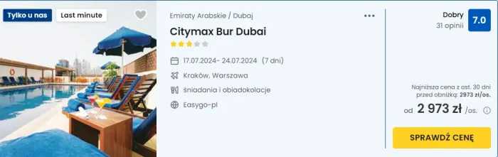 oferta hotelu Citymax Bur Dubai ceny