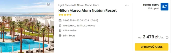 oferta hotelu Hilton Marsa Alam w Egipcie ceny