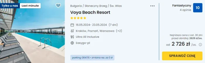 oferta hotelu Voya Beach Resort w Bułgarii ceny