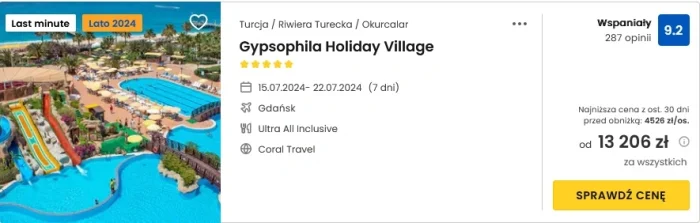 Gypsophila holiday village ofert