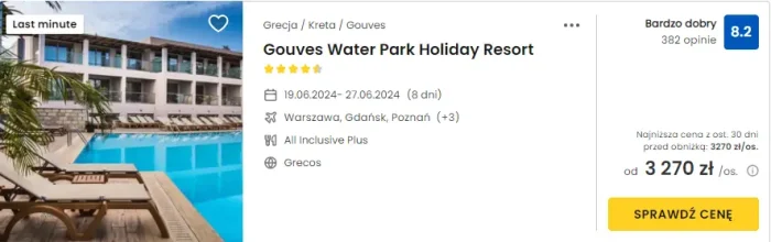 oferta hotelu Gouves Water Park Holiday Resort na Krecie ceny