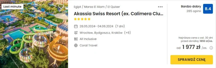 oferta hotelu Akassia Swiss Resort w Egipcie ceny