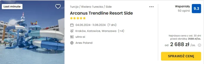 oferta hotelu Arcanus Trendline Resort Side w Turcji ceny