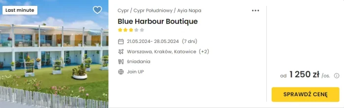 oferta hotelu Blue Harbour Boutique na Cyprze ceny