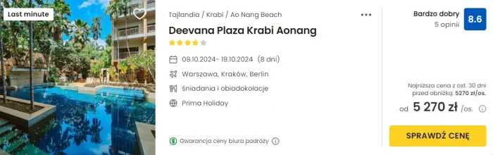 oferta hotelu Deevana Plaza Krabi Aonang w Tajlandii ceny