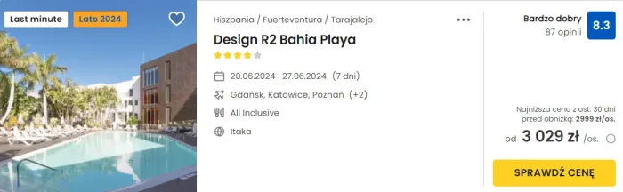 oferta hotelu Design R2 Bahia Playa ceny