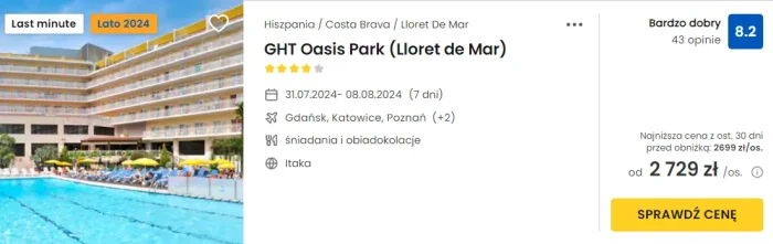 oferta hotelu GHT Oasis Park na Costa Brava