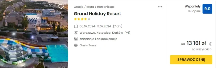 oferta hotelu Grand Holiday Resort na Krecie ceny