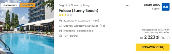 oferta hotelu Palace w Bułgarii ceny