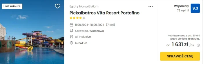 oferta hotelu Pickalbatros Vita Resort Portofino w Egipcie ceny