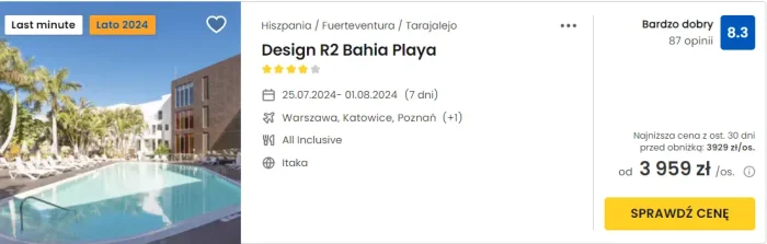 Design R2 Bahia Playa na Furteventurze ceny