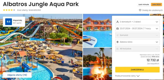 Oferta hotelu Albatros Jungle Aqua Park w Hurghadzie ceny